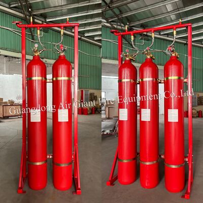품질  Network Type IG55 Inert Gas Fire Suppression System with 150-300 Bar Operating Pressure -10-50°C Storage Temperature and Audible And Visual Alarm 공장