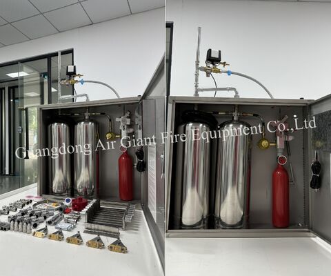 품질  Wet Chemical Kitchen Fire Extinguishing System Single And Double Bottle Group 공장