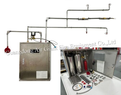 품질  Double Bottle Kitchen Hood Fire Suppression System with 183°C Thermal Activation and 12L Fire Suppression Agent 공장