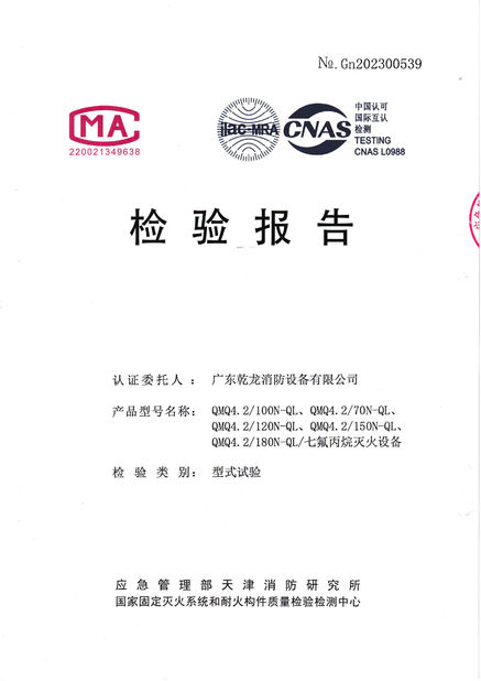 중국 Guangdong Air Giant Fire Equipment Co.,Ltd. 인증